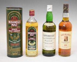 Laphroaig and Aberlour Scotch whisky, aged 10 years, and Bushmills, Irish Whiskey, aged 10 years (3)
