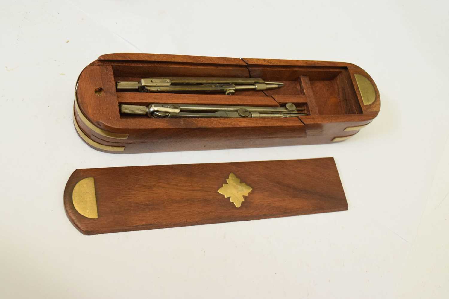 Hardwood and brass inlaid desk box - Image 5 of 7