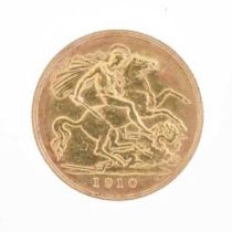 Edward VII gold half sovereign, 1910