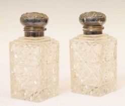 Pair of Edwardian silver-mounted scent bottles