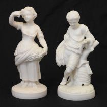 Pair of late 19th century Parian figures