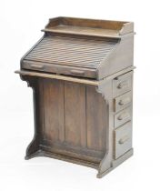 Early 20th century oak roll top desk
