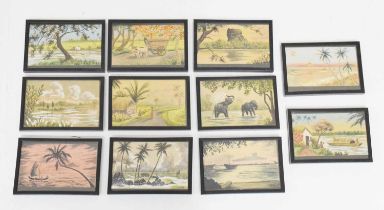 Group of eleven early 20th century watercolour studies of Ceylon