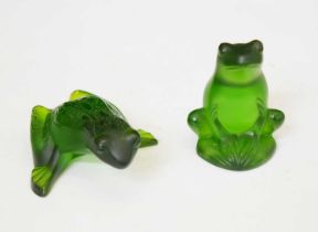 Lalique, two frogs