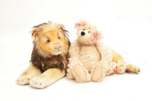 Steiff Limited edition Replica 1956 'Leo' lion together with a late 20th century Blossom Bear mohair