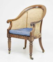 19th century bergere caned tub chair