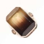 Smoky quartz silver ring