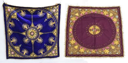 Two Indian embroidered panels