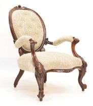 Victorian button back salon chair with modern upholstery