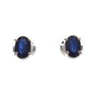 Pair of sapphire single stone earstuds