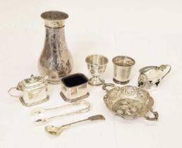 Quantity of silver items to include Edward VII silver sugar caster, etc