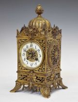 Late 19th century French gilt metal mantel clock