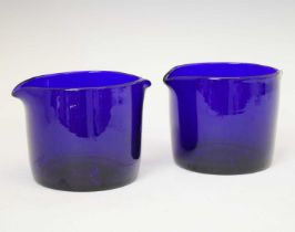 Pair of Bristol Blue glass rinsers