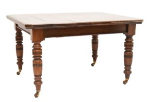 Edwardian walnut 'Selbat' trademark extending dining table