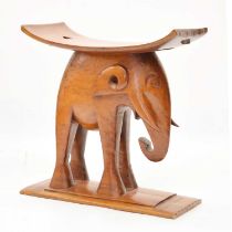 African elephant stool, Fante, Ghana