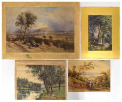 Large collection of 19th century and later unframed watercolours