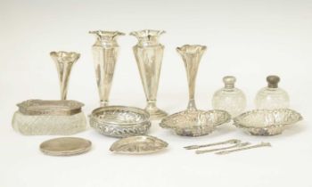 Group of silver dressing table items