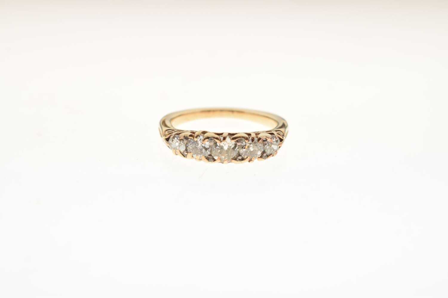 Five stone old cut diamond ring - Image 4 of 6