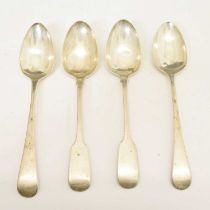Two pairs of silver tablespoons