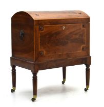 Early 19th century inlaid mahogany dome top cellaret
