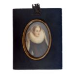 19th century oval portrait miniature of Mary Stuart