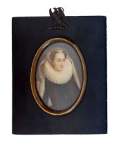 19th century oval portrait miniature of Mary Stuart