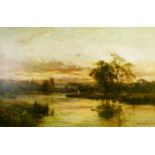 Alfred de Breanski - Oil on canvas - 'Cookham Reach'