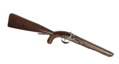 Late 19th century 20 bore officers percussion pistol/carbine