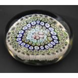 Oval millefiori paperweight