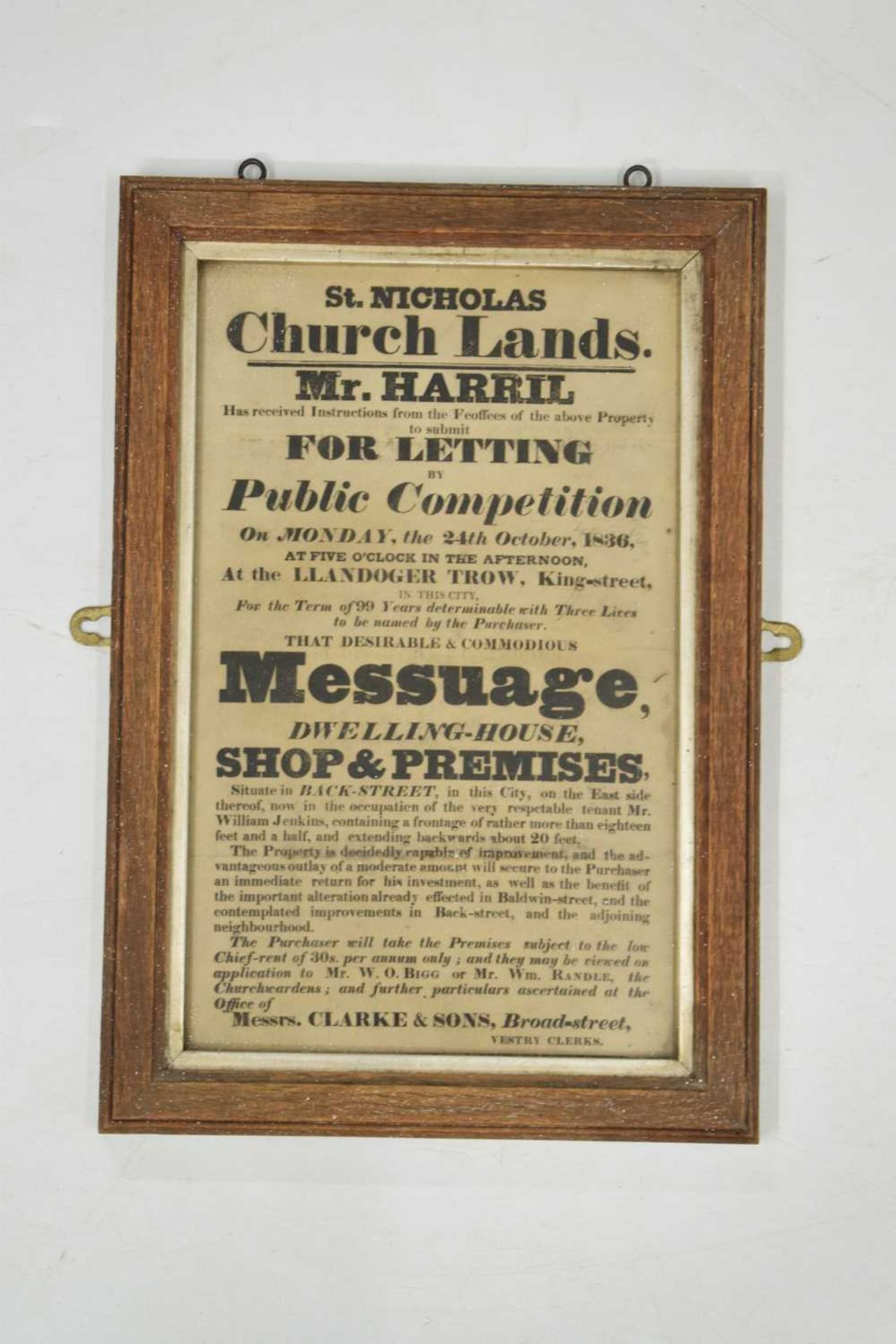 Three 18th and 19th century Bristol related posters - Image 3 of 18