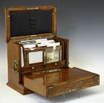 Edwardian oak stationery box