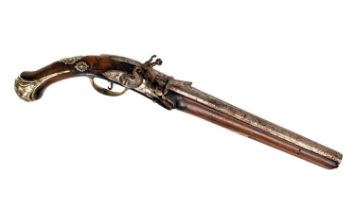 Continental 38 bore flintlock holster pistol, 18th century