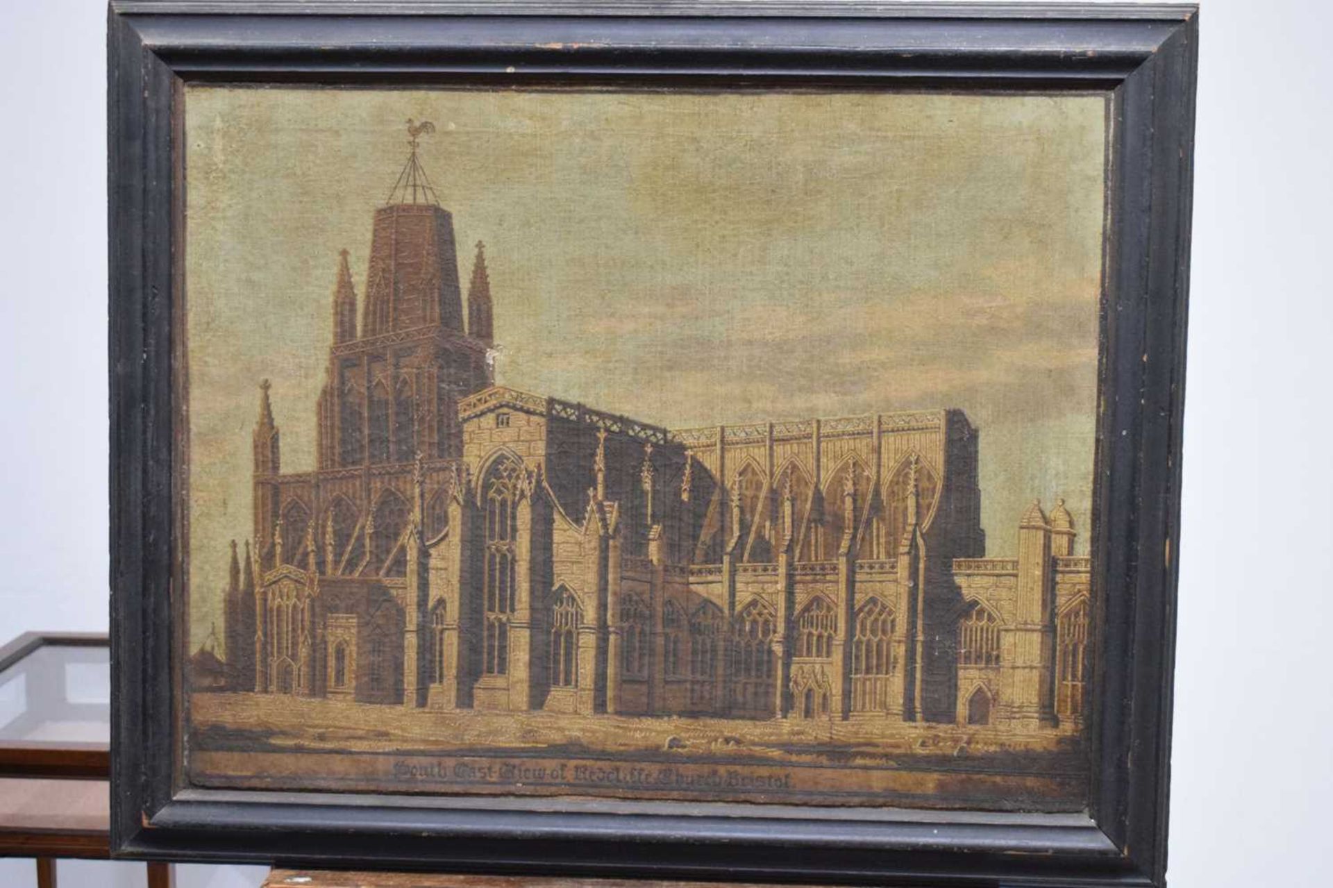 19th century over painted print on canvas - 'South East View of Redcliffe Church, Bristol' - Image 2 of 16