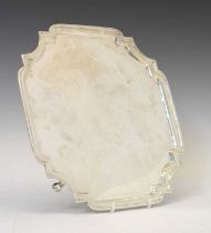 Elizabeth II silver salver of shaped square form