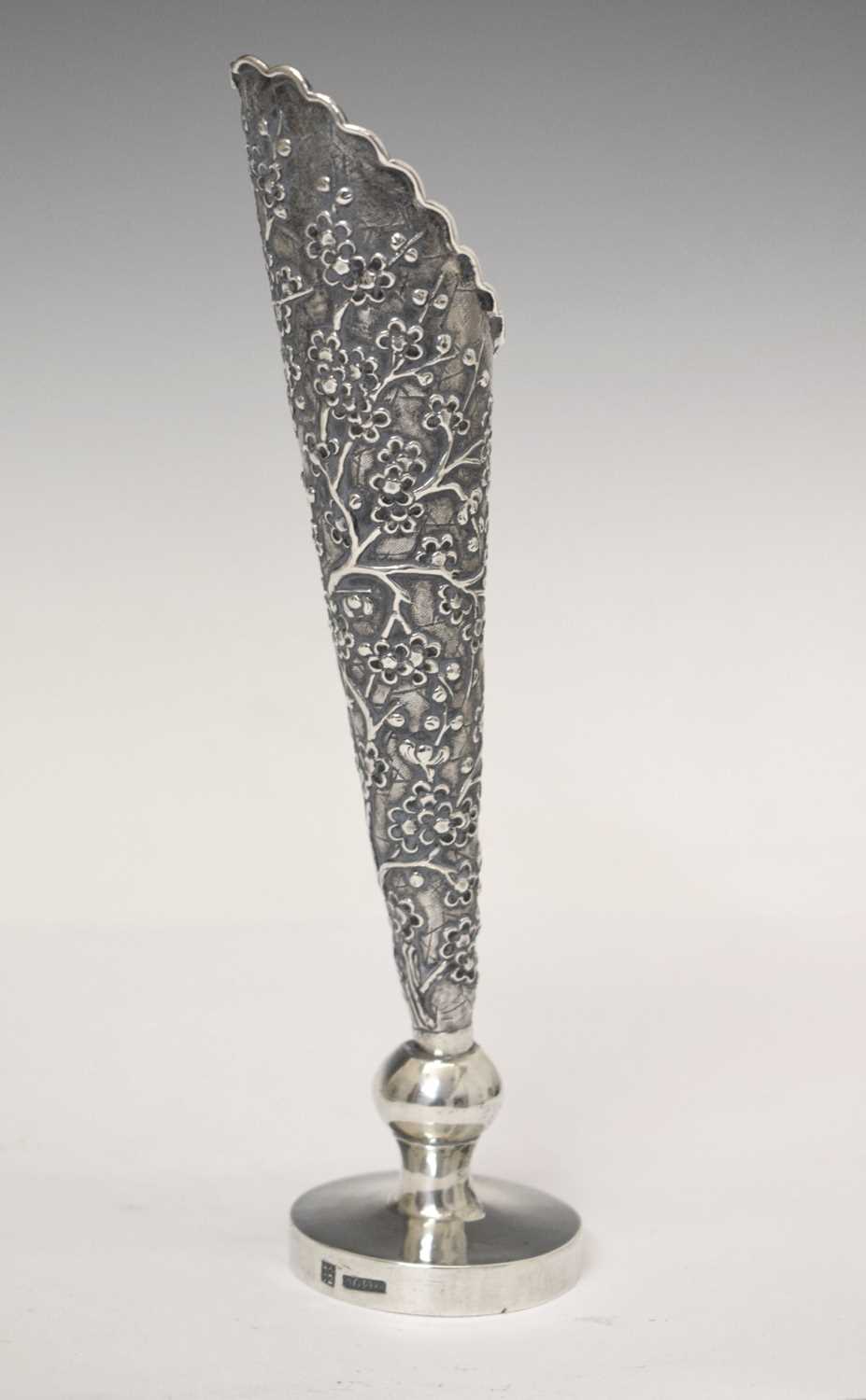 Late 19th/early 20th century Chinese export white-metal bud vase