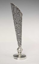 Late 19th/early 20th century Chinese export white-metal bud vase