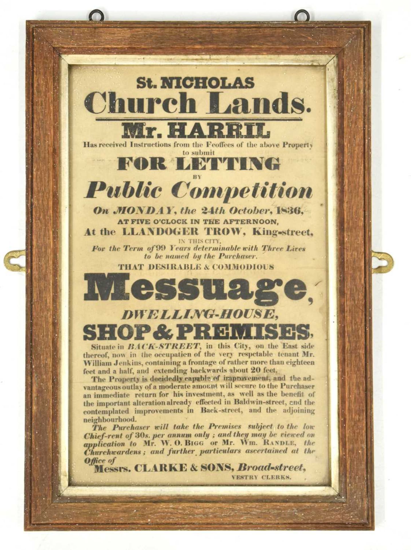 Three 18th and 19th century Bristol related posters - Image 4 of 18