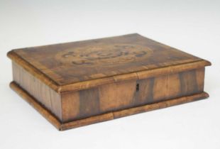 William and Mary walnut and marquetry lace box