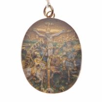 Enamel and gold devotional pendant, possibly Italian, circa 1550-1600