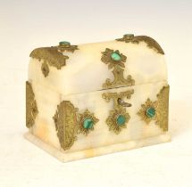 French white onyx and malachite scent casket