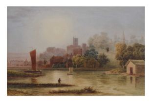 Anthony Vandyke Copley Fielding (British, 1787-1855) - Watercolour - Riverside Scene