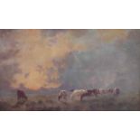 Manner of William Frederick Hulk, (1852-1906) - Oil on canvas - Cattle grazing