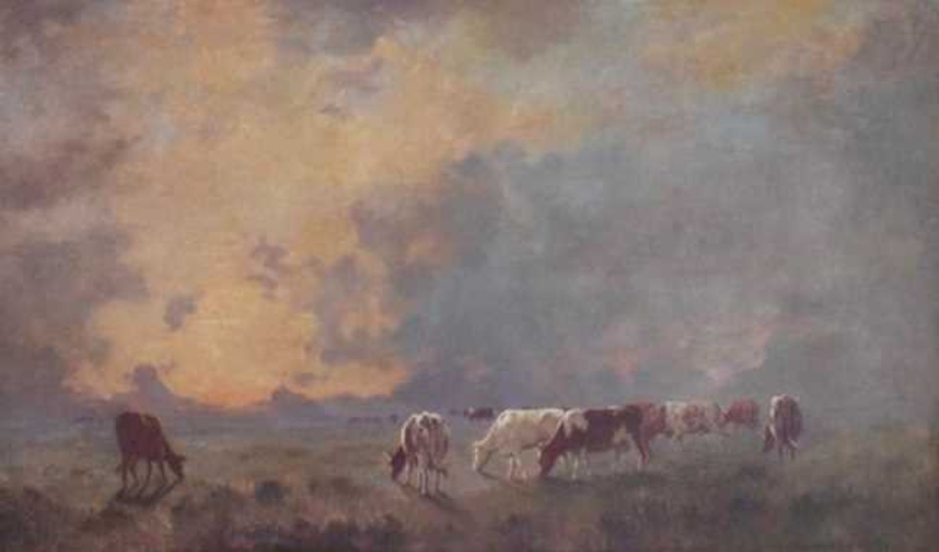 Manner of William Frederick Hulk, (1852-1906) - Oil on canvas - Cattle grazing
