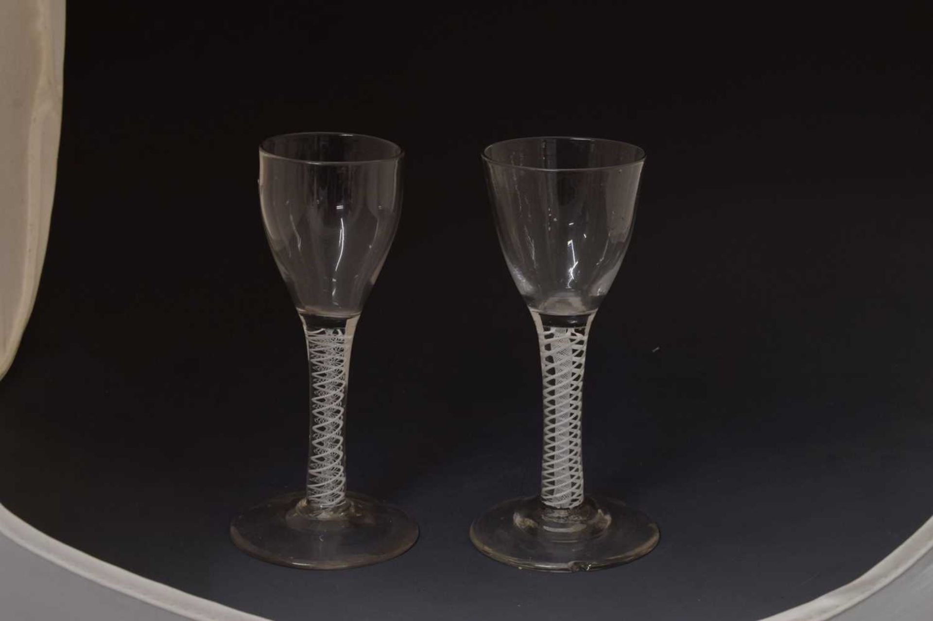 Two similar opaque twist stem wine or cordial glasses - Image 10 of 10