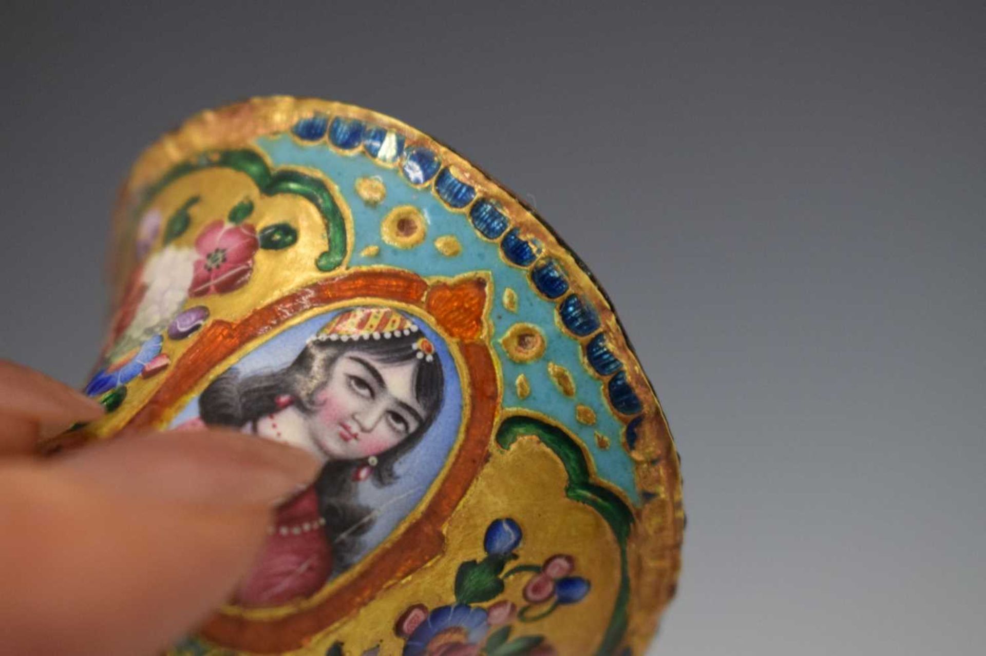 Persian enamel holder - Image 11 of 13