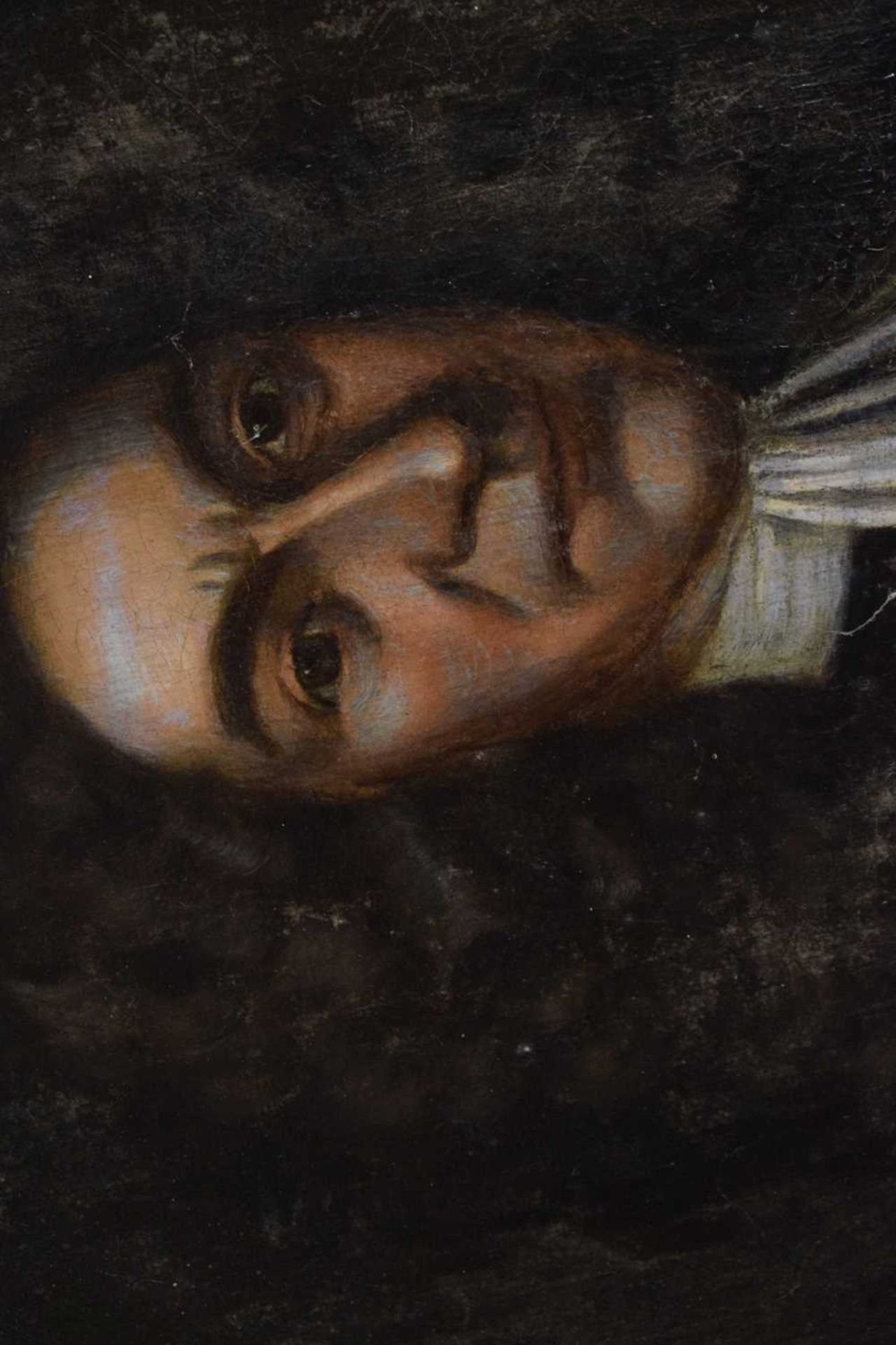 18th century oil on canvas - Portrait of a man in a wig with long fluted jabot, circa 1760 - Image 7 of 21