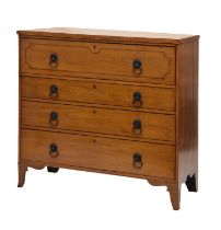 Regency satinwood, crossbanded and inlaid secretaire chest