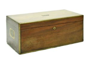 Late Victorian mahogany and brass-bound campaign-style box