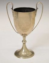 George V silver trophy cup with engraved inscription 'Shanghai Volunteer Fire Brigade Prize'