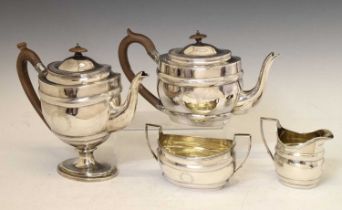 George III silver four-piece tea and coffee service